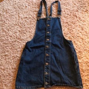 really cute denim overall dress! size s